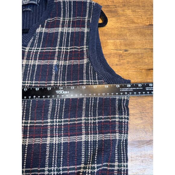 Vintage Polo Ralph Lauren Sweater Tartan Vest - Picture 4 of 5